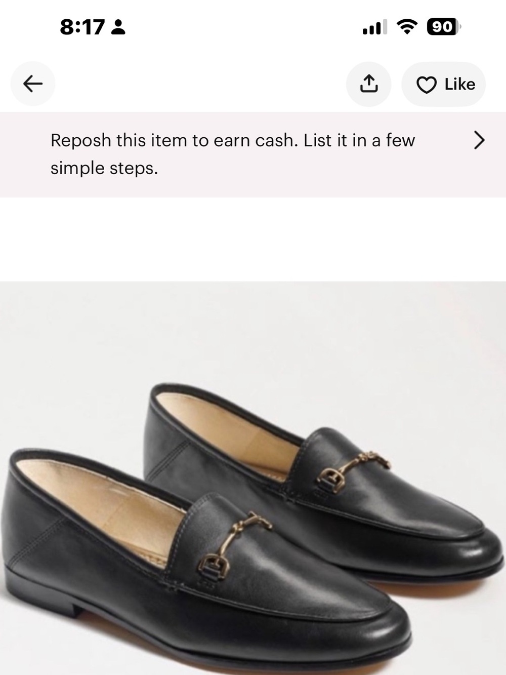 Sam Edelman Black Leather Bit Loafers